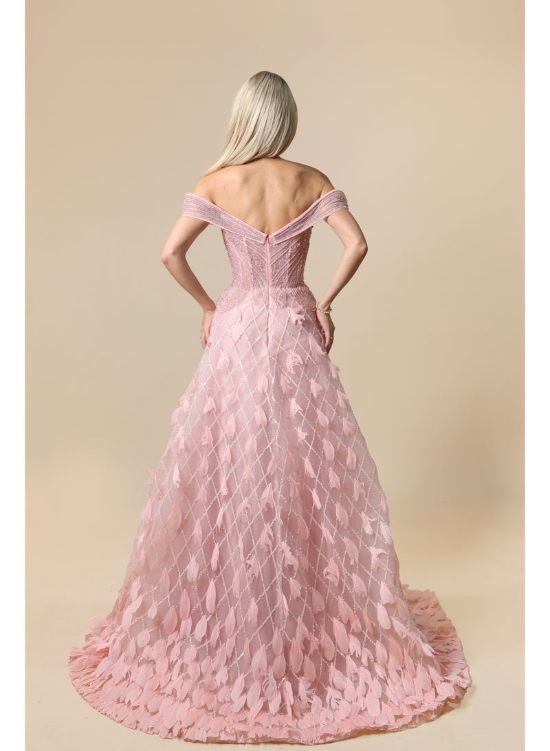 Glamour Muse Off-Shoulder Gown with Flowing Silhouette - Image 3