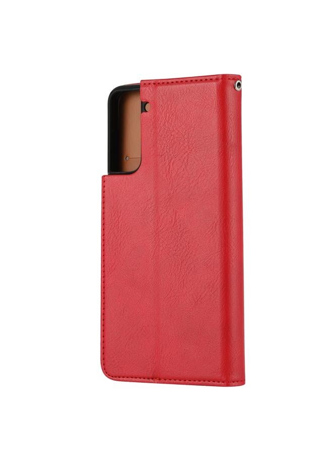 إيروريكس جراب لهاتف Samsung Galaxy S21+ 5G، جراب جلدي قلاب أفقي بملمس جلدي مع إطار صورة وحامل وفتحات بطاقات ومحفظة - Image 3