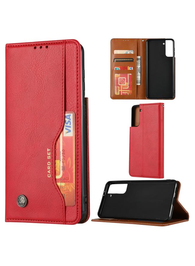 إيروريكس جراب لهاتف Samsung Galaxy S21+ 5G، جراب جلدي قلاب أفقي بملمس جلدي مع إطار صورة وحامل وفتحات بطاقات ومحفظة - Image 1