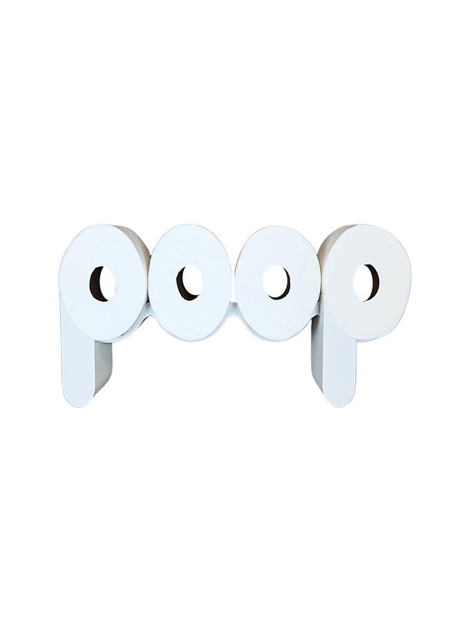 Nought-E Bits The Original Poop Toilet Paper Holder - Functional and Fun! Bathroom Wall Decor & Toilet Paper Shelf Storage Rack - Curvy P - Image 1