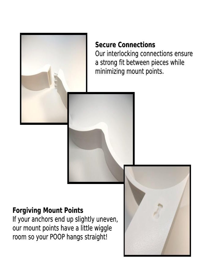 Nought-E Bits The Original Poop Toilet Paper Holder - Functional and Fun! Bathroom Wall Decor & Toilet Paper Shelf Storage Rack - Curvy P - Image 4