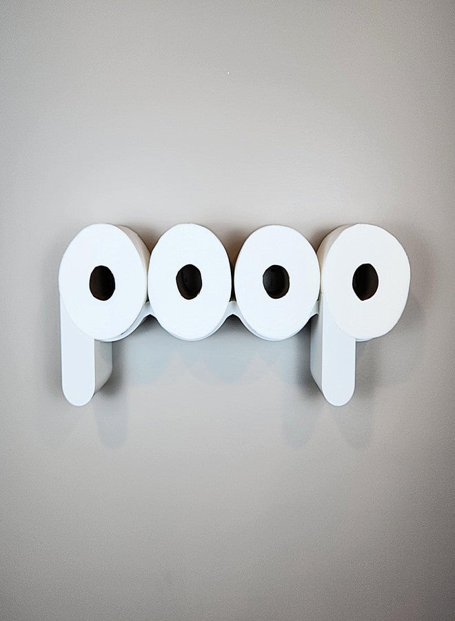 Nought-E Bits The Original Poop Toilet Paper Holder - Functional and Fun! Bathroom Wall Decor & Toilet Paper Shelf Storage Rack - Curvy P - Image 3