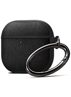 Spigen Urban Fit Airpods 4 Case (2024) 4th Gen Premium Fabric Protective Shockproof Cover with Carabiner - Black  - Image 1