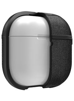 Spigen Urban Fit Airpods 4 Case (2024) 4th Gen Premium Fabric Protective Shockproof Cover with Carabiner - Black  - Image 2