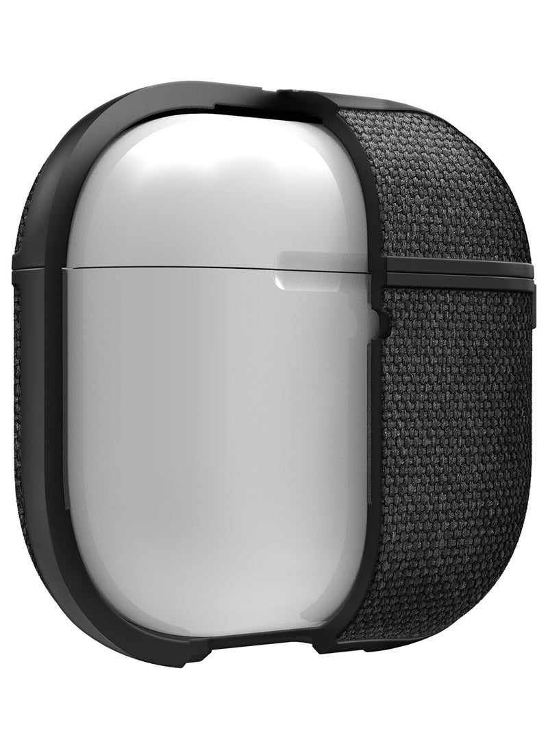 Spigen Urban Fit Airpods 4 Case (2024) 4th Gen Premium Fabric Protective Shockproof Cover with Carabiner - Black  - Image 2