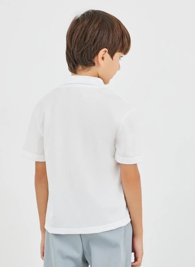 Styli Styli Embroidered Polo Neck Short Sleeve T-Shirt