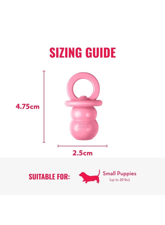 KONG Puppy Binkie - Pacifier Dog Toy for Puppies - Stuffable Treat Chew Toy for Treats - Durable Natural Rubber for Teething Puppy - for Small Puppies - Pink - Image 3