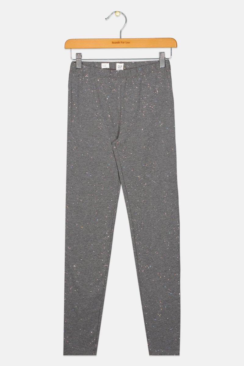 GAP سروال ليجنز مزين باللمعان للفتيات، رمادي - Image 1