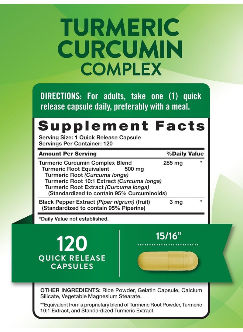 Nature's Truth Curcumin & Turmeric Complex 500 mg + Black Pepper - 120 Fast-Acting Capsules - Image 5