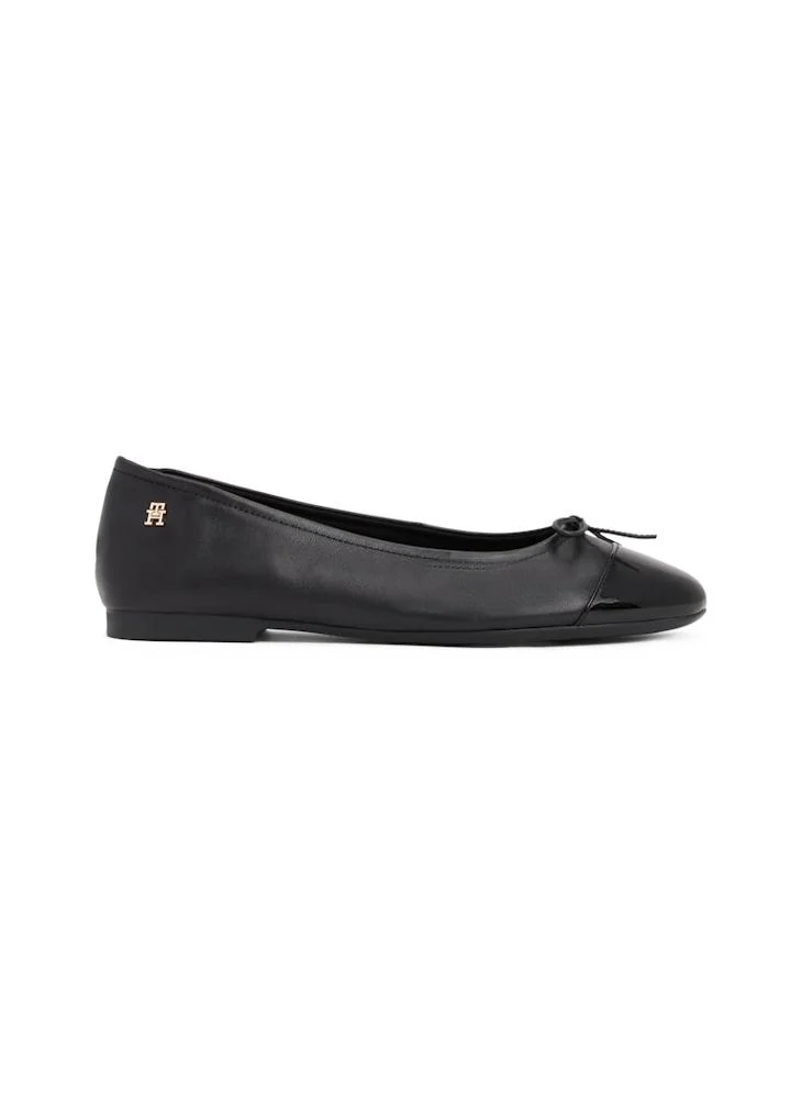 TOMMY HILFIGER Leather Patent Toe Cap Ballerinas