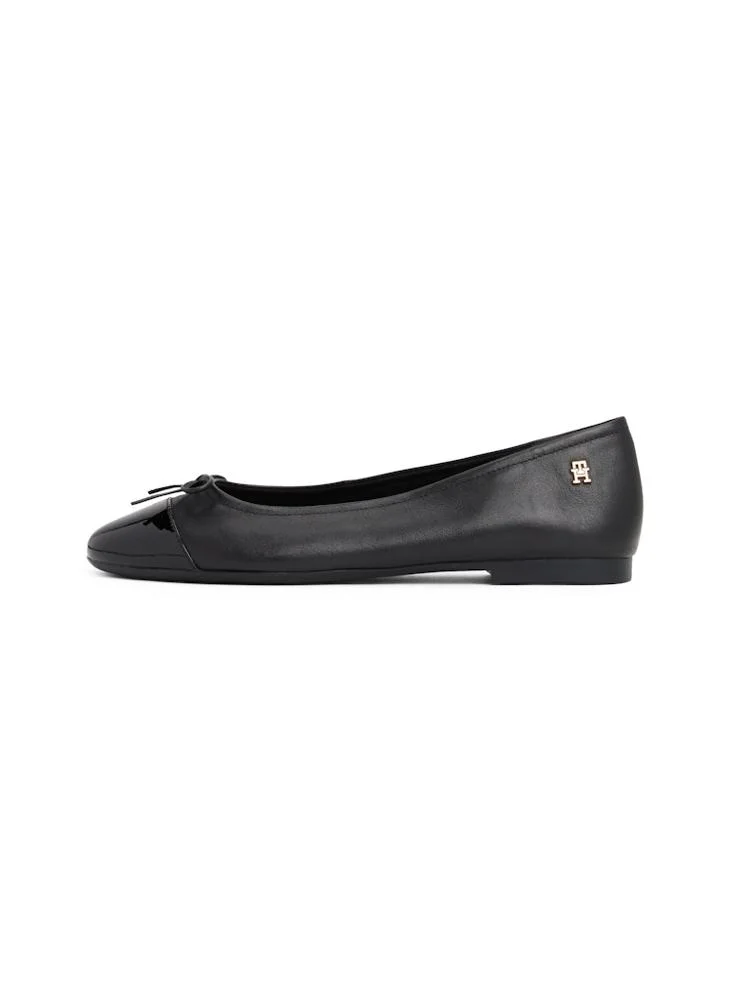 TOMMY HILFIGER Leather Patent Toe Cap Ballerinas