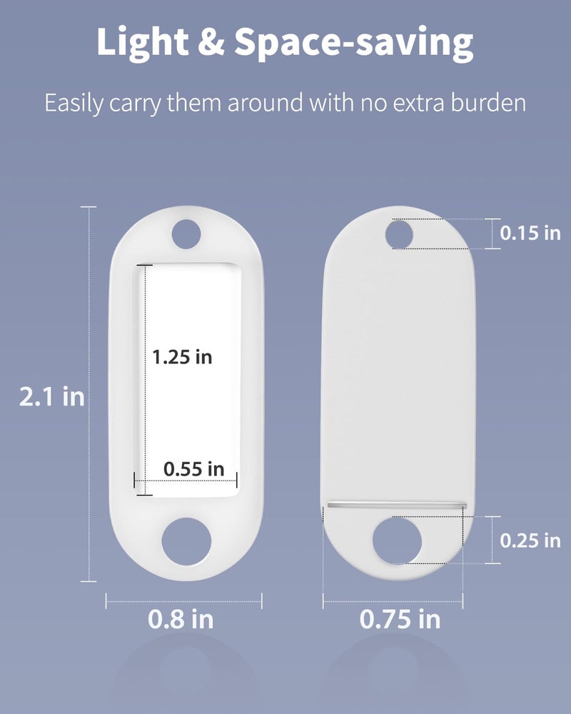 Uniclife 40 Pieces Key Tags 2 Inch Soft Plastic Key Chain Tags with Blank Paper Labels Clear Windows Protective Films and Split Rings Flexible Item Identifiers, White - Image 4