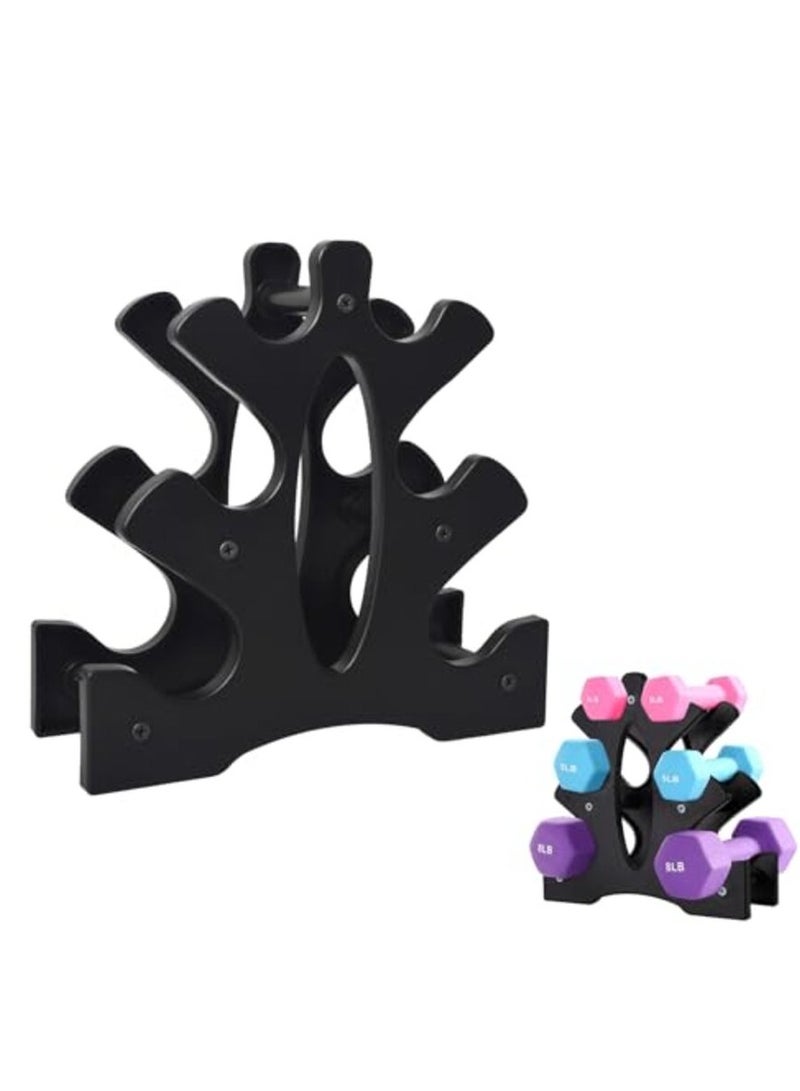 XiuWoo Weight Rack for Dumbbells 3 Tier, Plastic Dumbbell Rack, Compact Weight Holders for Free Weights, Space Saver, Small Weight Storage Racks for Home Gym Organization, Max Load 22 lb (Without Dumbbells) - Image 1