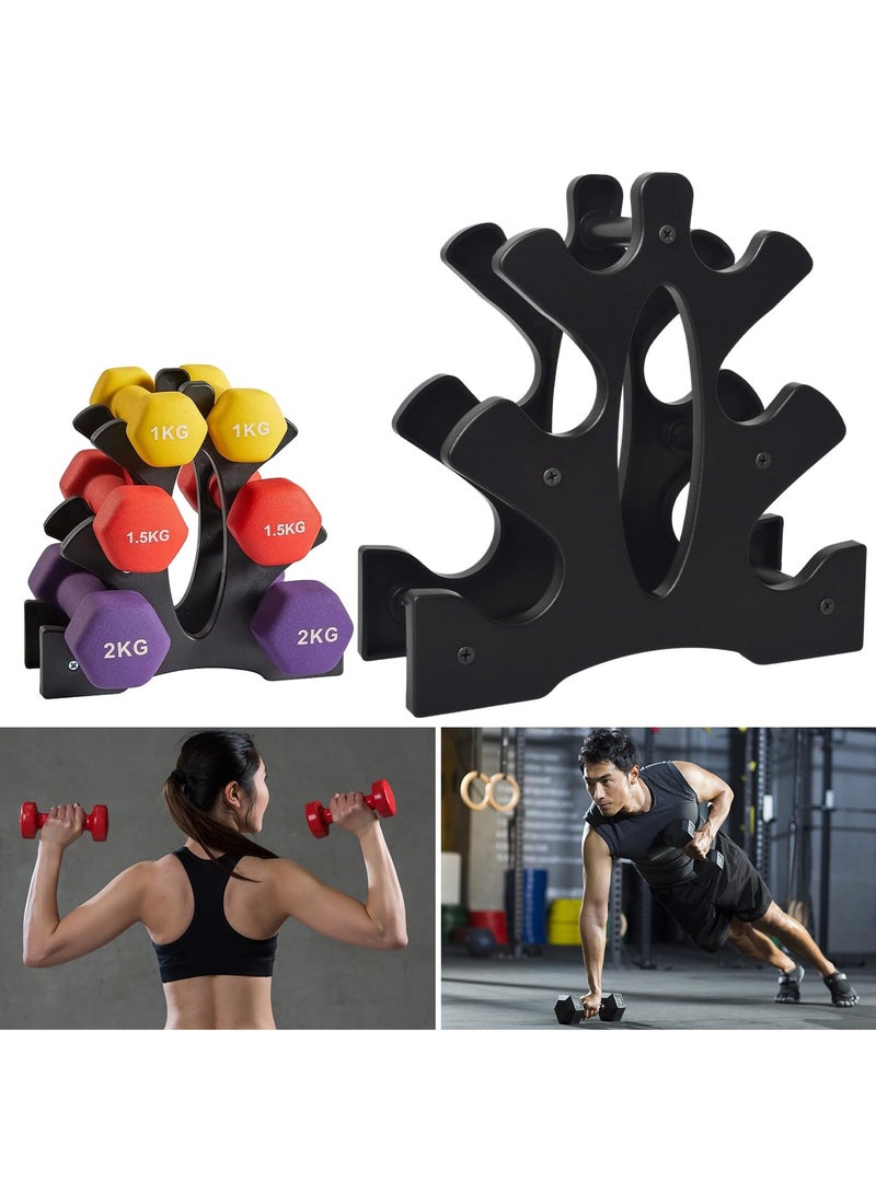 XiuWoo Weight Rack for Dumbbells 3 Tier, Plastic Dumbbell Rack, Compact Weight Holders for Free Weights, Space Saver, Small Weight Storage Racks for Home Gym Organization, Max Load 22 lb (Without Dumbbells) - Image 4