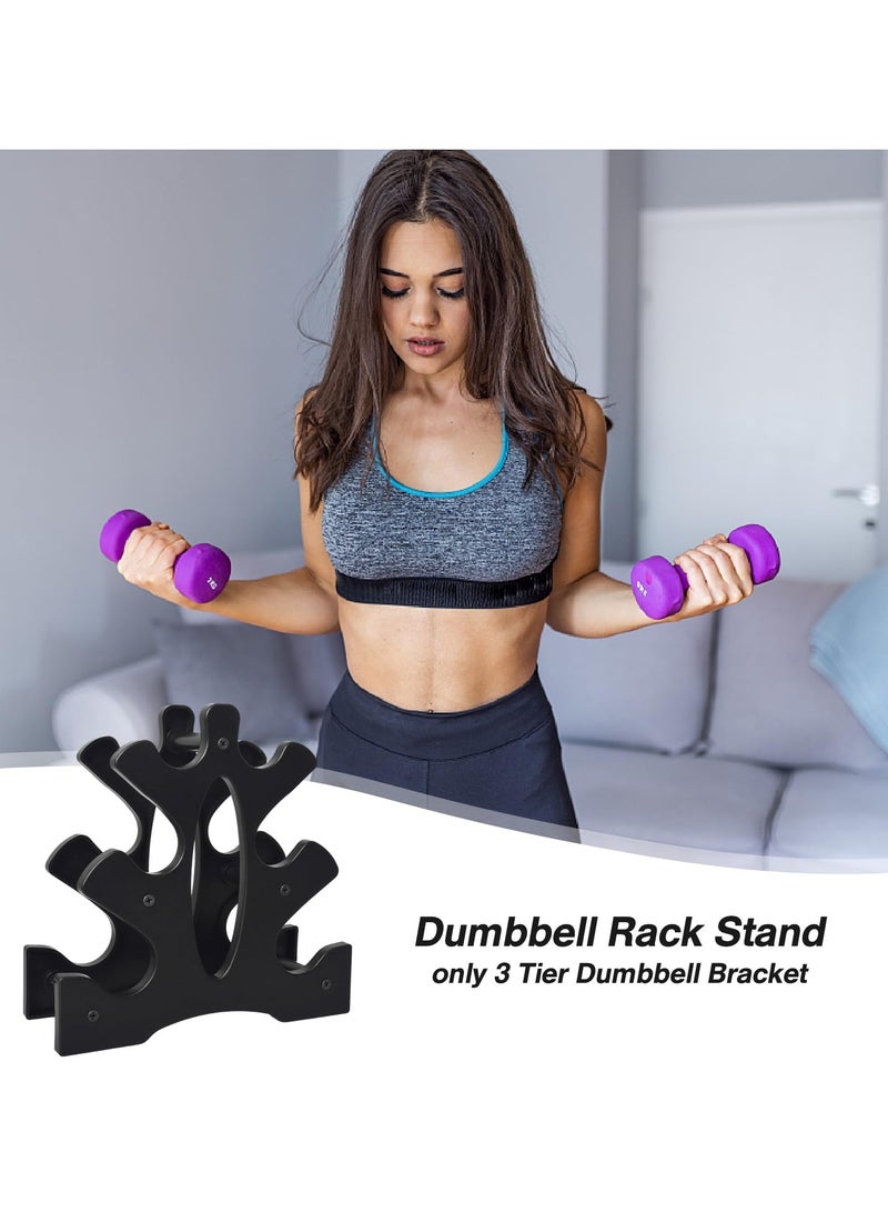 XiuWoo Weight Rack for Dumbbells 3 Tier, Plastic Dumbbell Rack, Compact Weight Holders for Free Weights, Space Saver, Small Weight Storage Racks for Home Gym Organization, Max Load 22 lb (Without Dumbbells) - Image 5