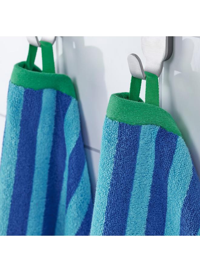 Bath sheet, bright blue/light blue striped, 100x150 cm  - Image 4