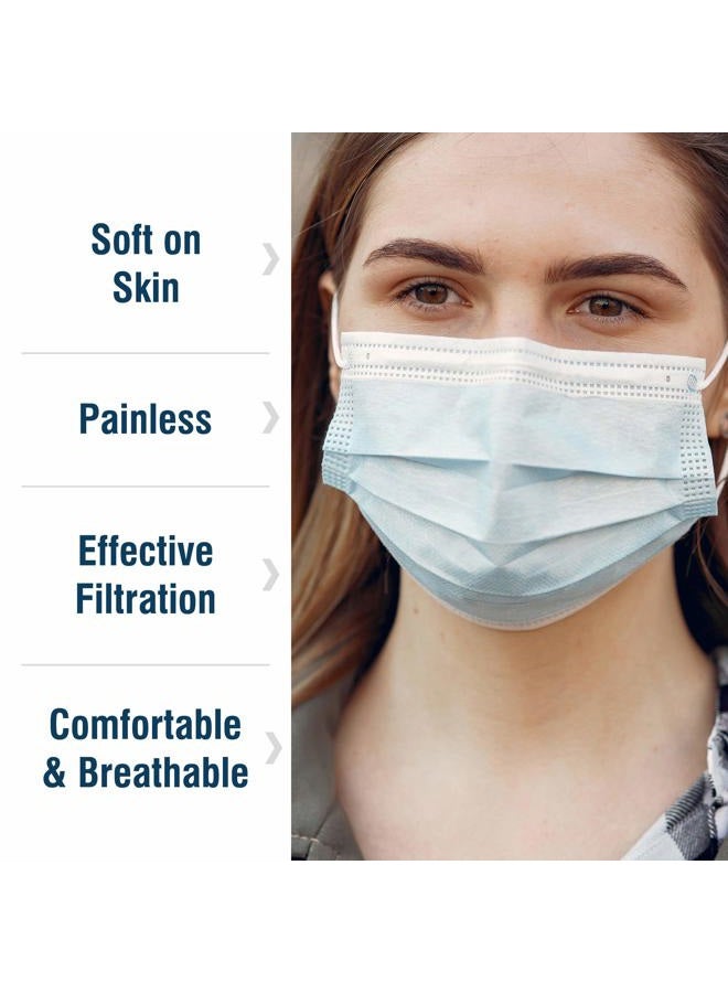 WeCare Disposable Face Mask Individually Wrapped - 50 Pack, Blue Masks 3 Ply  - Image 4