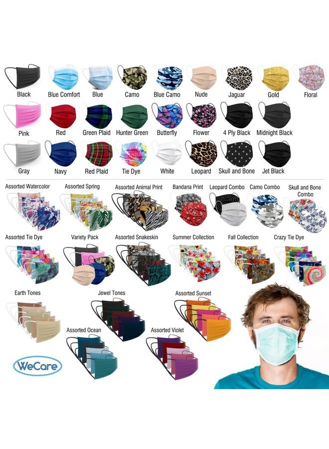 WeCare Disposable Face Mask Individually Wrapped - 50 Pack, Blue Masks 3 Ply  - Image 5