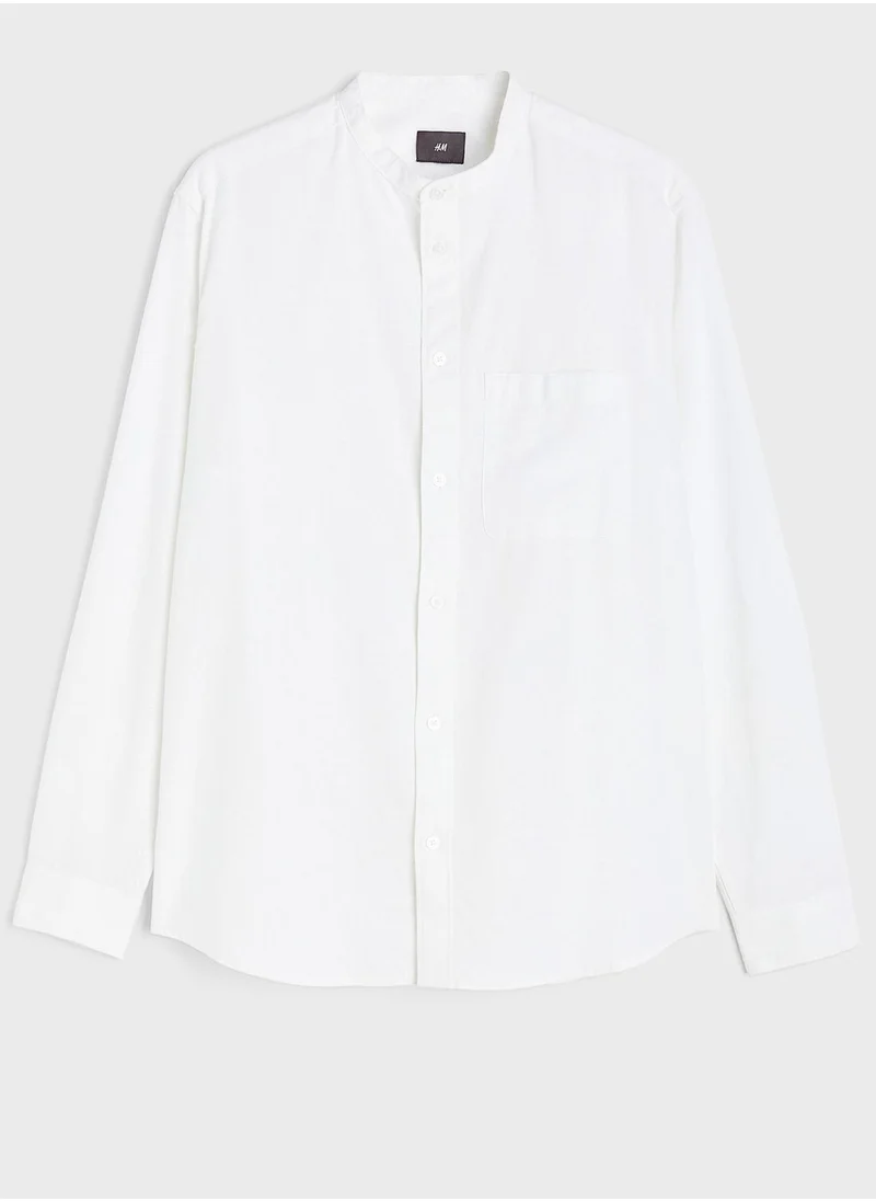 اتش اند ام Grandad Collar Regular Fit Shirt