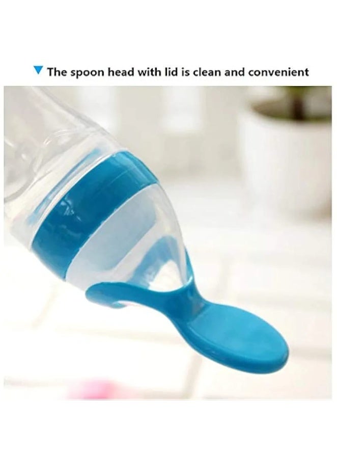 Silicone feeding bottle with spoon for babies - Image 2