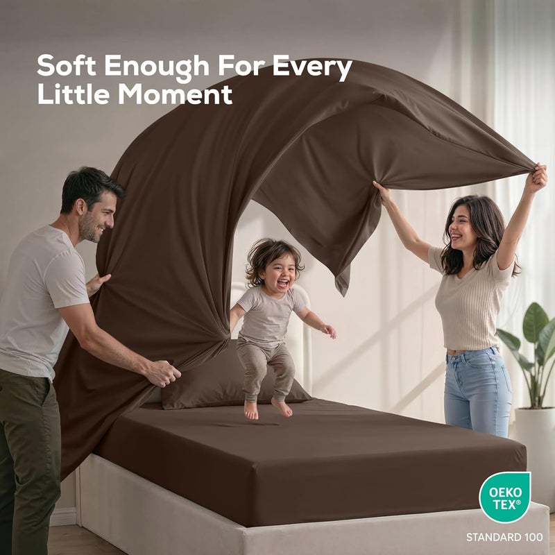 Utopia Bedding Twin Bed Sheets Set - 3 Piece Bedding - Brushed Microfiber - Shrinkage and Fade Resistant - Easy Care (Twin, Brown) - Image 5