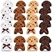 Sosation 20 Pcs 472 Inch Mini Puppy Stuffed Animal Adopt a Puppy Favors Small Push Dogs Bulk Easter Party Gifts for Kids Birthday Easter Fillers Carnival Prize Brown Bow - Image 2