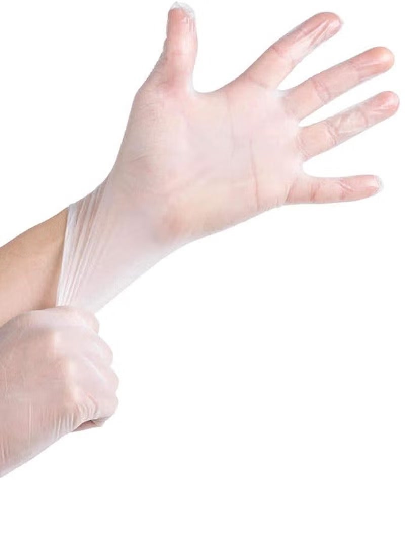 Clear Disposable Vinyl Gloves Powder-Free Latex-Free (size M) 100 pcs - Image 1