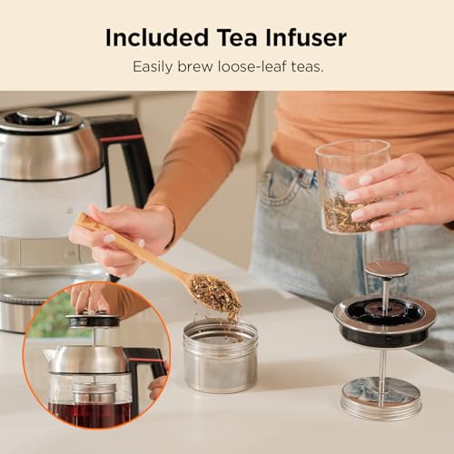 CUCKOO Electric Tea Kettle with Infuser, Glass Electric Kettle with Multi-Temperature Control, Easy to Read LED Lights, 1.7 Liter Capacity Tea Maker Pot (CK-G170BS) - Image 3