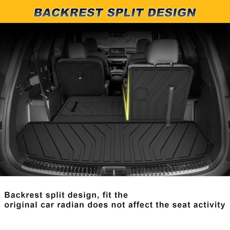 TTX LIGHTING Cargo Liner & Backrest Mat for Kia Telluride 2020-2025 - All Weather Protection - Image 4