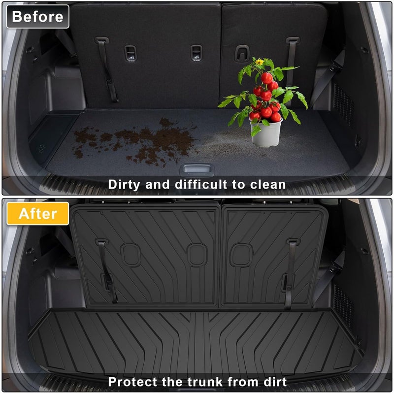 TTX LIGHTING Cargo Liner & Backrest Mat for Kia Telluride 2020-2025 - All Weather Protection - Image 3