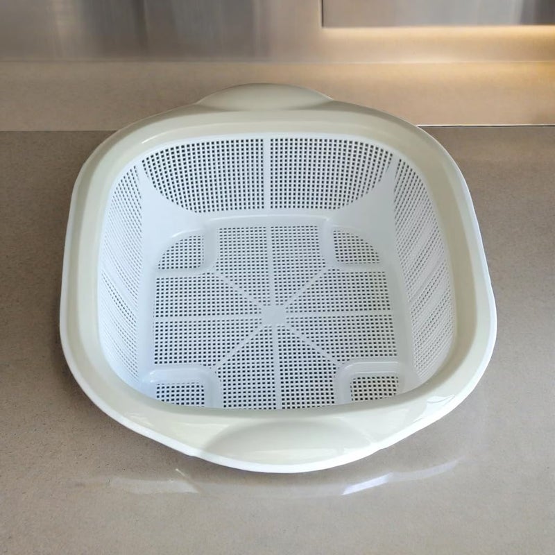 SAQOWARE Kitchen colander | Plastic Strainer Basket Fruits and Vegetable Washing Bowl | Rice Strainer | Sink Strainer | Fruits Baket | Mesh Colander Drain Net Basket, Mixed Colors 40 cm - Image 2