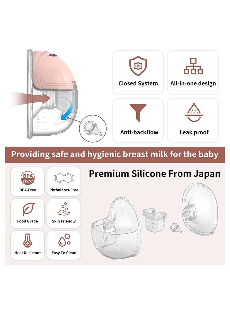 Double Wearable Breast Pump Hands-Free Electric Low Noise All-in-One Portable Breast Pump+30pcs Milk Storage Bag