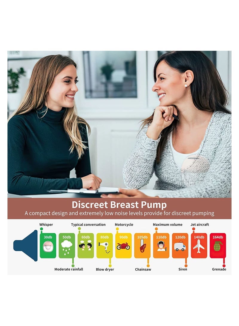 Double Wearable Breast Pump Hands-Free Electric Low Noise All-in-One Portable Breast Pump+30pcs Milk Storage Bag
