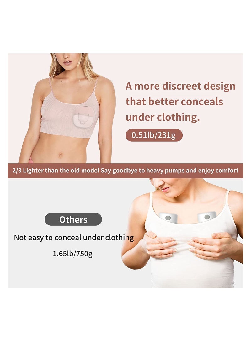 Double Wearable Breast Pump Hands-Free Electric Low Noise All-in-One Portable Breast Pump+30pcs Milk Storage Bag