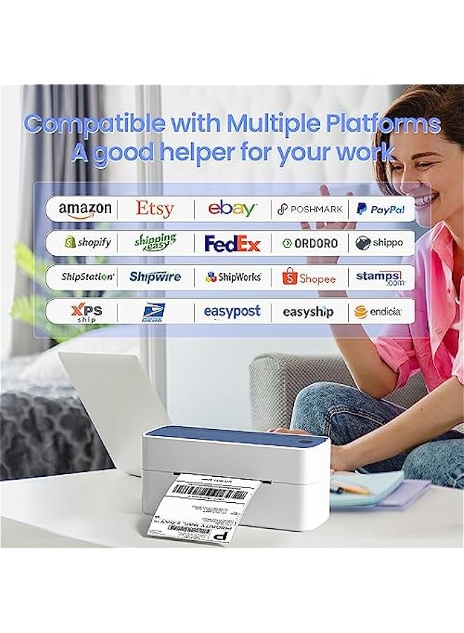 phomemo Thermal Label Printer, 4X6 Shipping Label Printer for Small Business, Wireless Label Printer for Package for Phone  Pad  PC, Used for  UPS,  TikTok, USPS, FedEx, DHL - Image 4