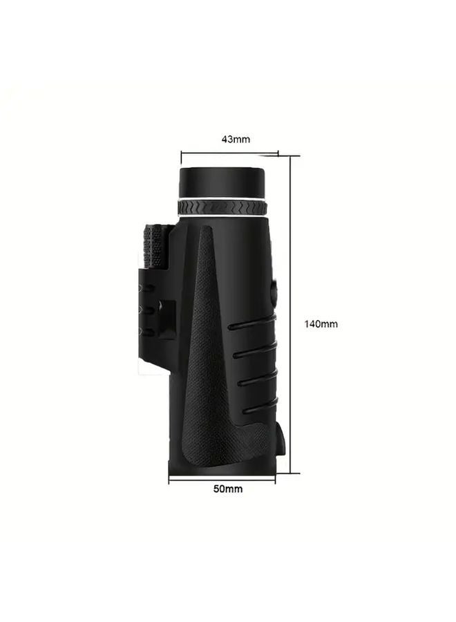 Black 10X42 HD Monocular Telescope With Tripod Phone Holder For Bird Watching - Image 3