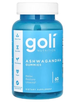 Goli Goli Nutrition, Ashwagandha Gummies, 60 Gummies  - Image 1