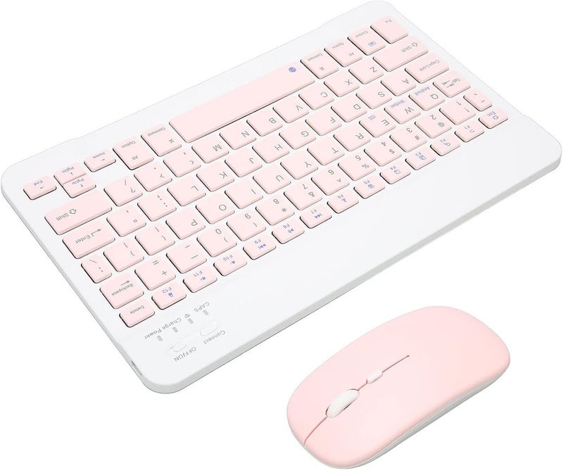 Kufoo Modern Wireless Keyboard Mouse Combo, Ergonomic Slim and Compact Wireless Keyboard with Numeric Pad for Laptop Computer PC Ompatible with and Blue (Pink) - Image 1
