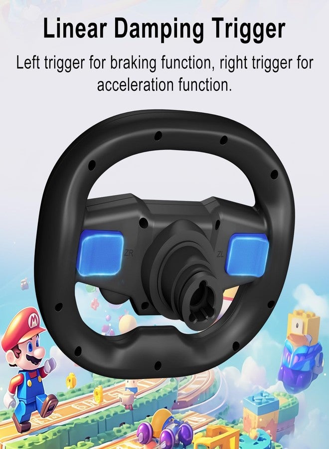 DOYO عجلة سباق DOYO - عجلة قيادة ألعاب لاسلكية بزاوية 270° للكمبيوتر مع زناد خطي ومحركات اهتزاز مزدوجة، اتصال بلوتوث لجهاز سويتش، PS4، PS3، هواتف iOS وأندرويد - Image 4