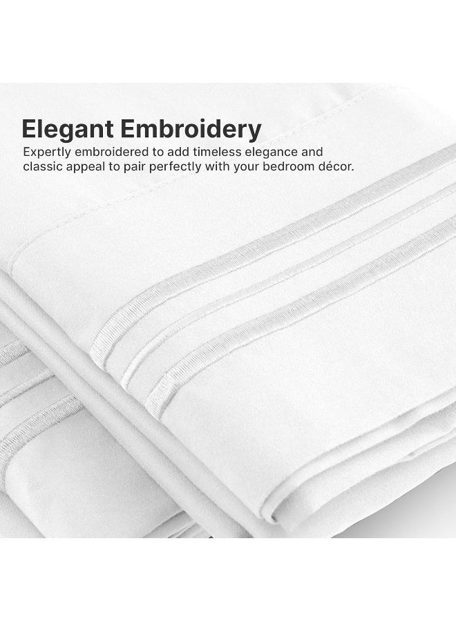 CGK Unlimited Queen Pillow Cases Set of 2 - Ultra Soft Hotel Quality Pillowcase Covers - Comfortable Cozy Bedding for Women, Men, Kids & Teens - Machine Washable Pillow Protectors - 2 Pieces Set - Queen Size White  - Image 3