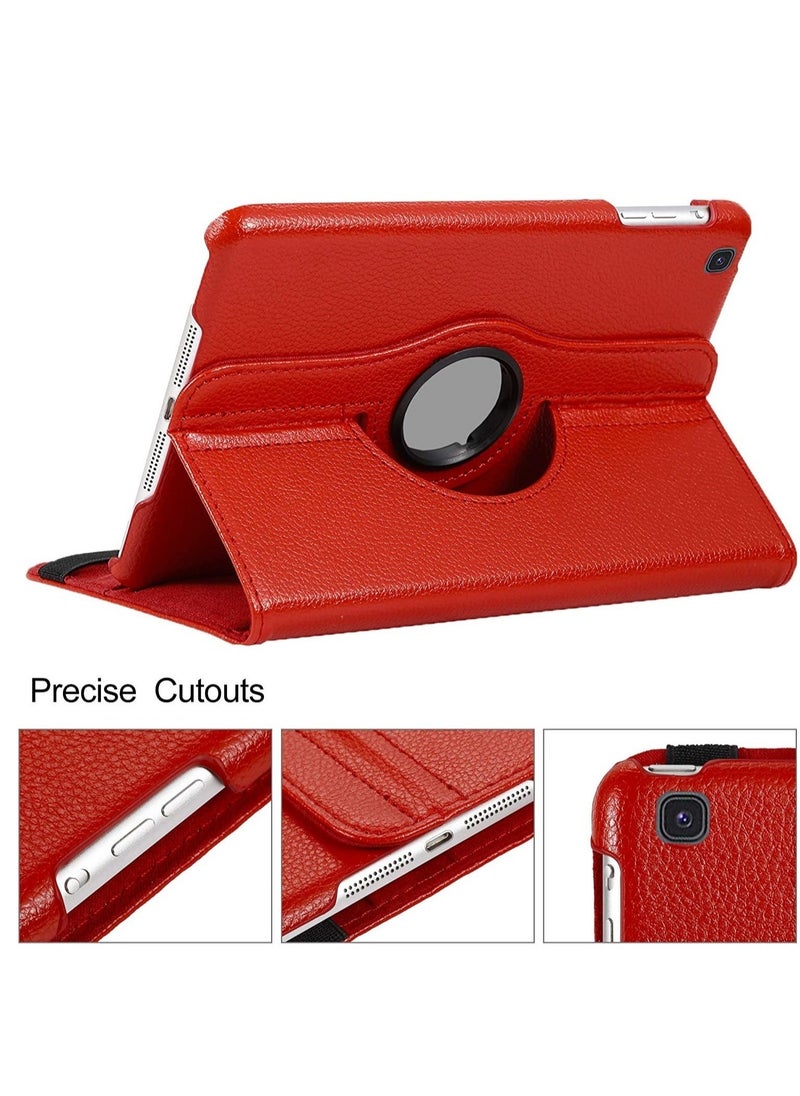 Rotating Case for Samsung Galaxy Tab A 8.0 2019 Without S Pen Model (SM-T290 Wi-Fi, SM-T295 LTE), Premium PU Leather 360 Degree Stand Cover with Auto Wake/Sleep Function(Red) - Image 3