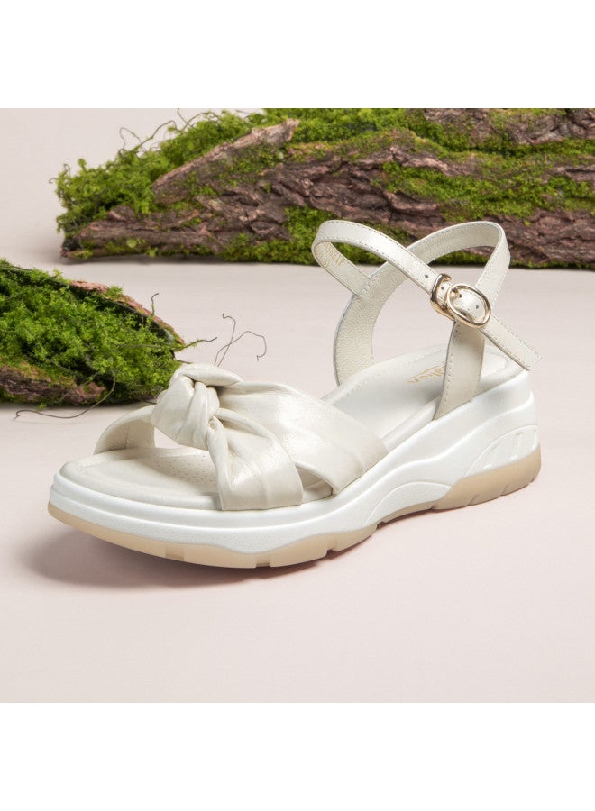 Goldlion Summer Comfortable Thick Sole Simple Fashion Beach Sandals Women's Shoes Round Head Lambskin Women's Shoes - Image 2