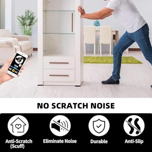 YUISI Non Slip Furniture Pads, Chair Leg Floor Protector, 30Pcs Self Adhesive Furniture Feet Grippers Pads Anti Scratches Reduce Noise Chair Pads for Hardwood Floors Protectors (Square+Round) - Image 4