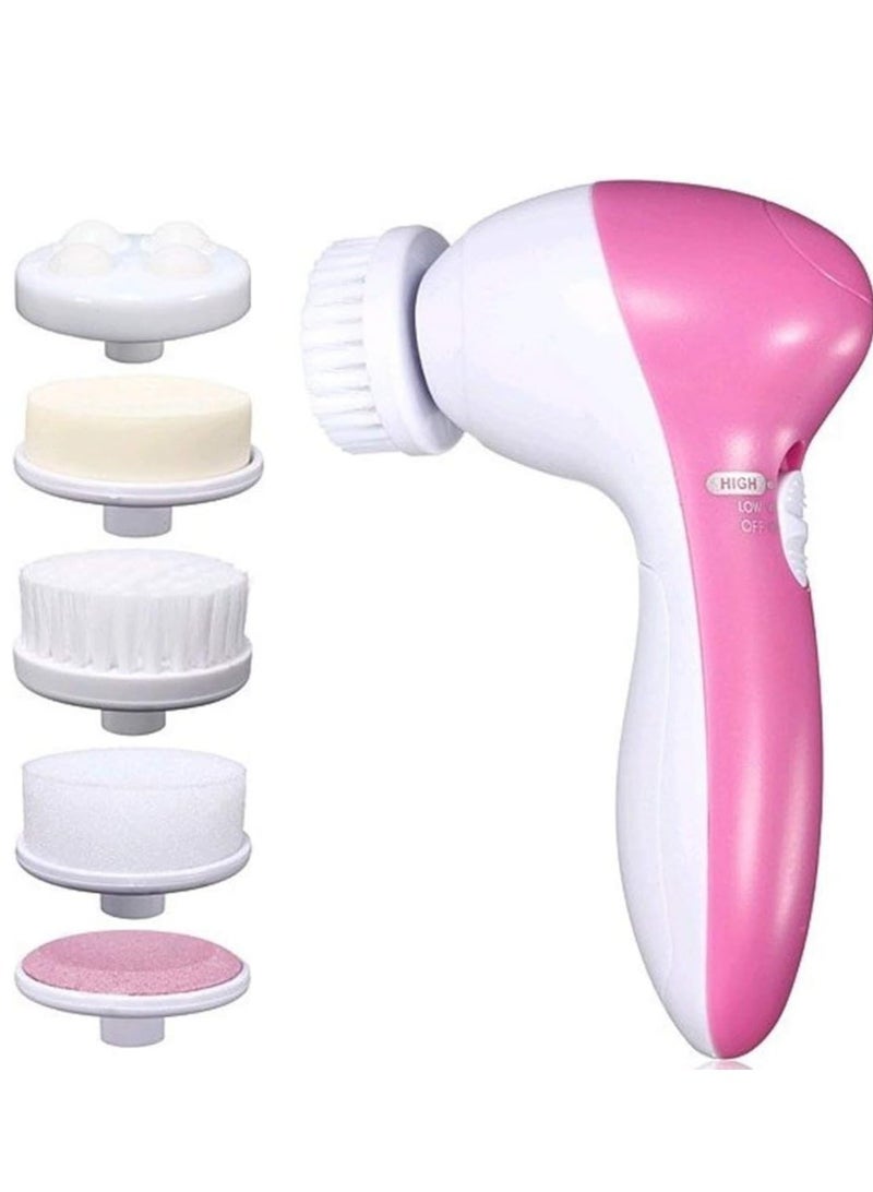 RA Products 5 in 1 Facial Cleansing Brush Battery Operated Beauty Care Brush Battery Operated Facial Massager Face Massager Battery Operated Multicolor