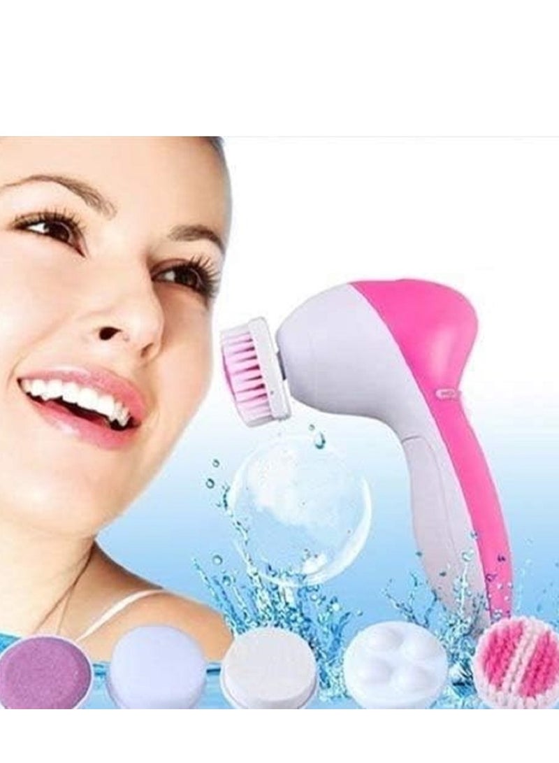 RA Products 5 in 1 Facial Cleansing Brush Battery Operated Beauty Care Brush Battery Operated Facial Massager Face Massager Battery Operated Multicolor