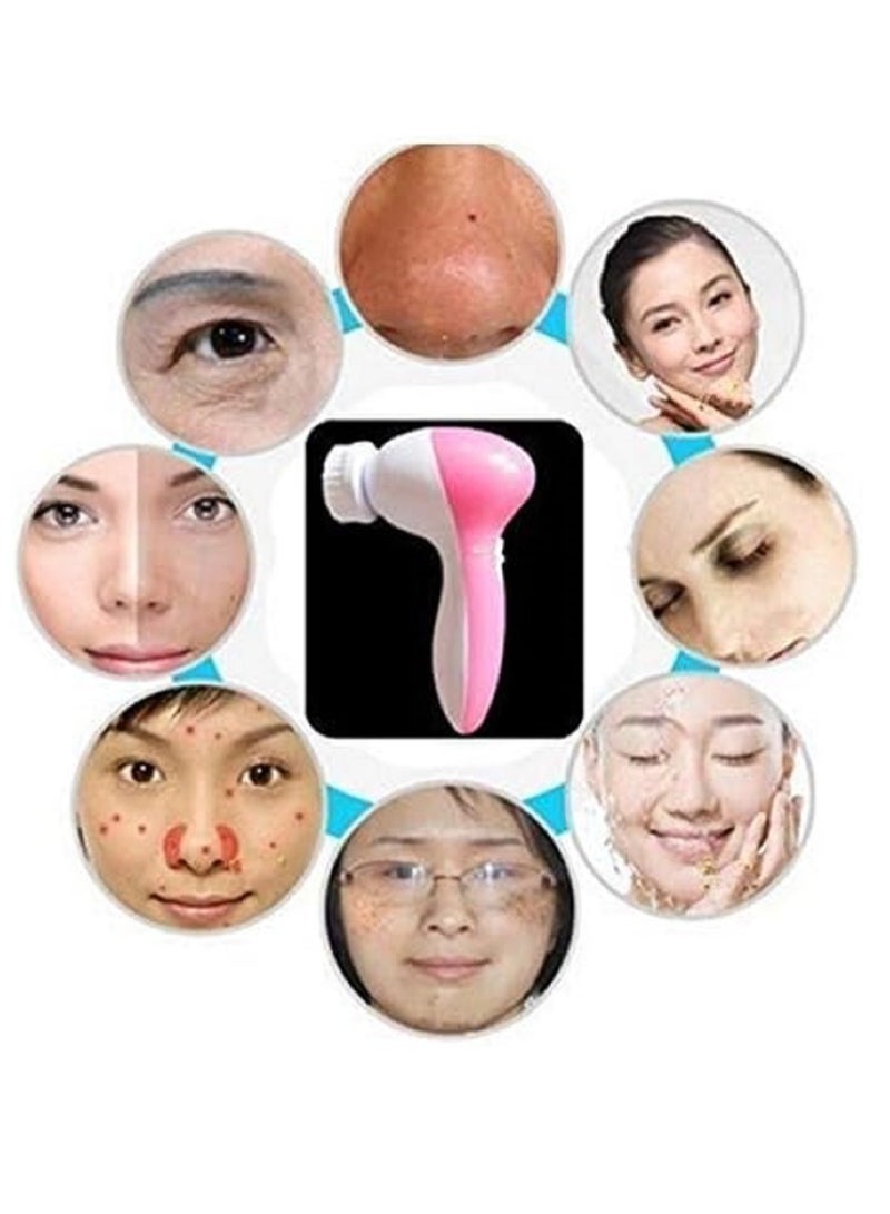 RA Products 5 in 1 Facial Cleansing Brush Battery Operated Beauty Care Brush Battery Operated Facial Massager Face Massager Battery Operated Multicolor