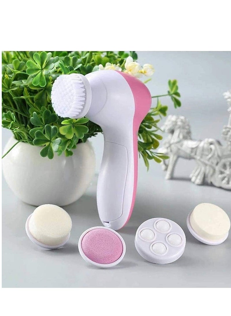 RA Products 5 in 1 Facial Cleansing Brush Battery Operated Beauty Care Brush Battery Operated Facial Massager Face Massager Battery Operated Multicolor