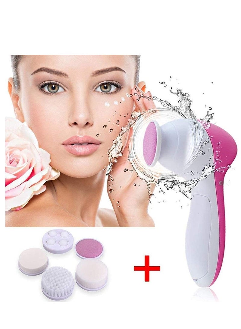 RA Products 5 in 1 Facial Cleansing Brush Battery Operated Beauty Care Brush Battery Operated Facial Massager Face Massager Battery Operated Multicolor