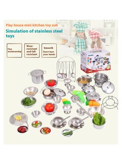 Bluejw Kitchenware Cookware Cooking Toys 16 Pcs Stainless Steel Pretend Play Kitchen Toys Mini Model Children Kids Pot Pan  - Image 2