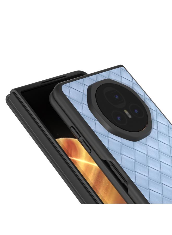 S-TOP Case For Honor Magic V3 Black Frame Woven Texture PU Phone Case - Image 4